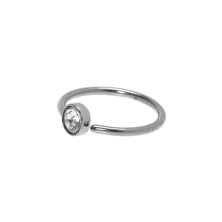 Sivler 20g Stone Hoop Nose Ring Claire S Us
