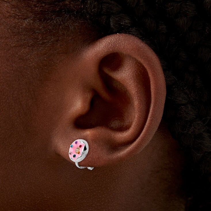 Crystal Donut Clip-On Stud Earring,