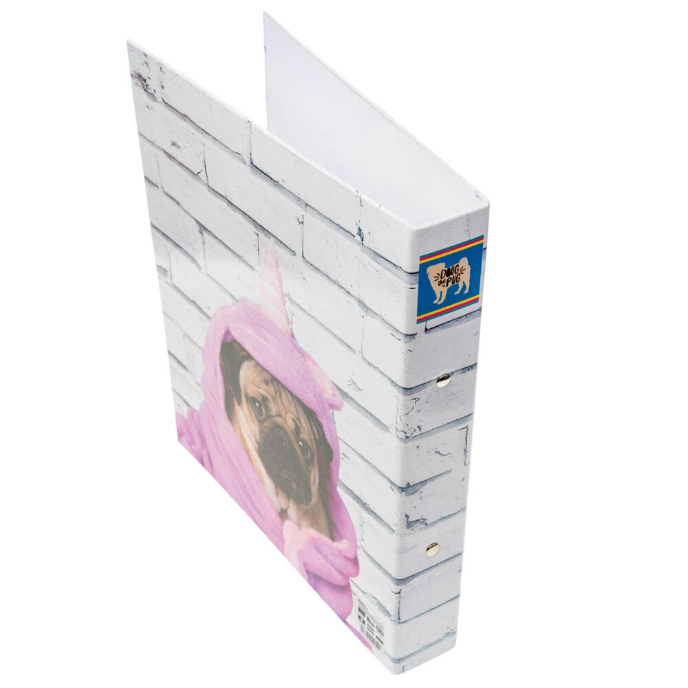 Doug The Pug® Unicorn A4 Ring Binder - White,