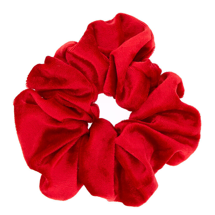 Medium Velvet Hair Scrunchie - Red,