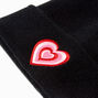 Heartthrob Embroidered Black Beanie Hat,