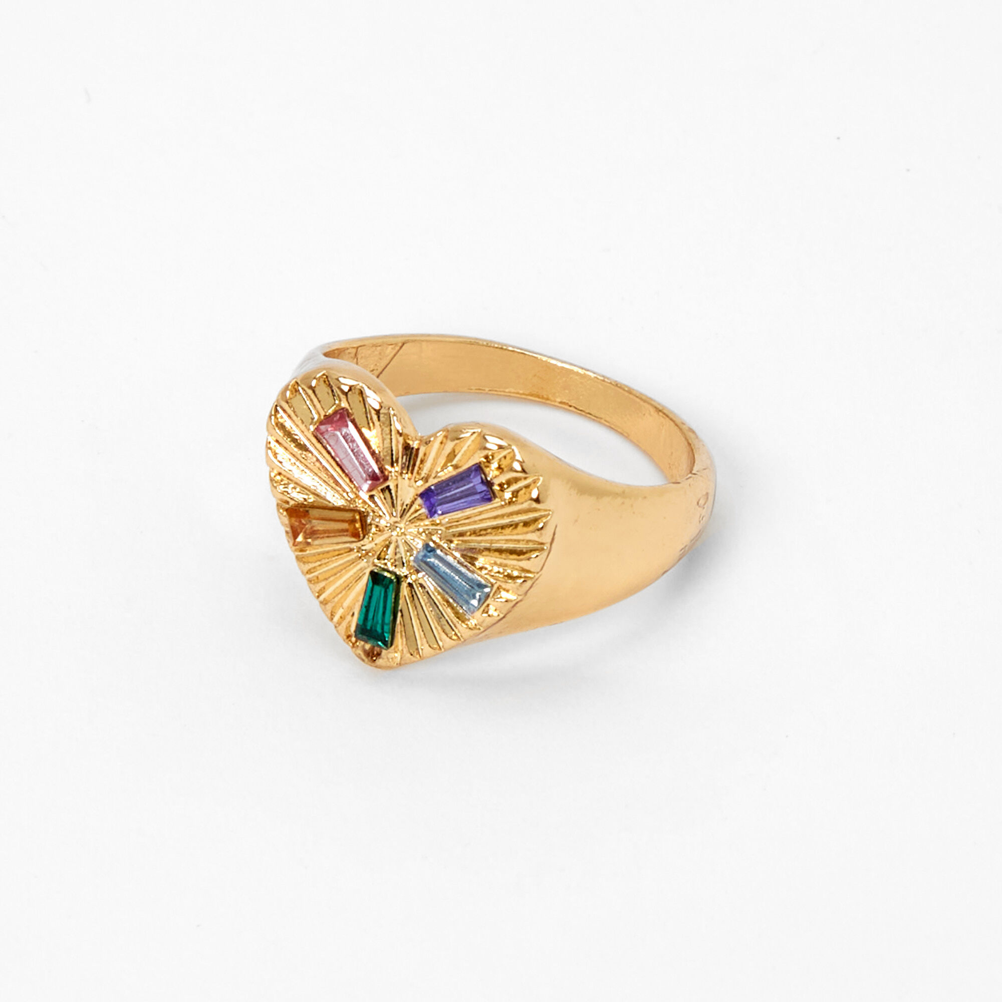 Rainbow heart ring hotsell