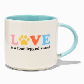 &quot;Love Is a Four Legged Word&#39; Ceramic Mug &amp; Pet Bowl Set,