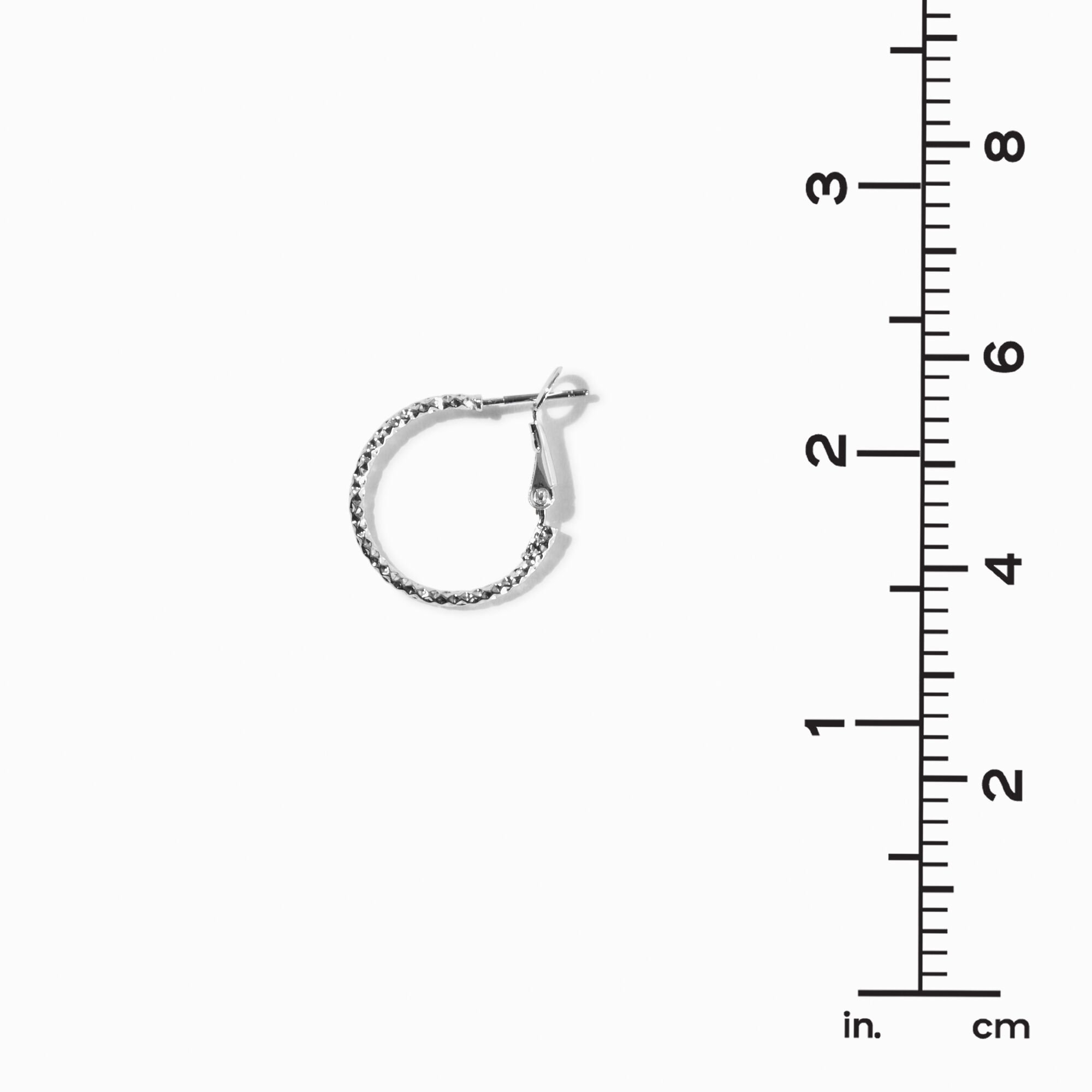 Silver-tone Laser Cut 20mm Hoop Earrings,