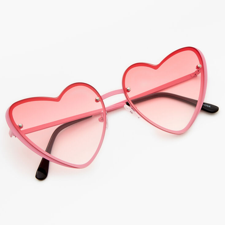 Lunettes de soleil c&oelig;ur avec d&eacute;grad&eacute; de couleurs - Rose,