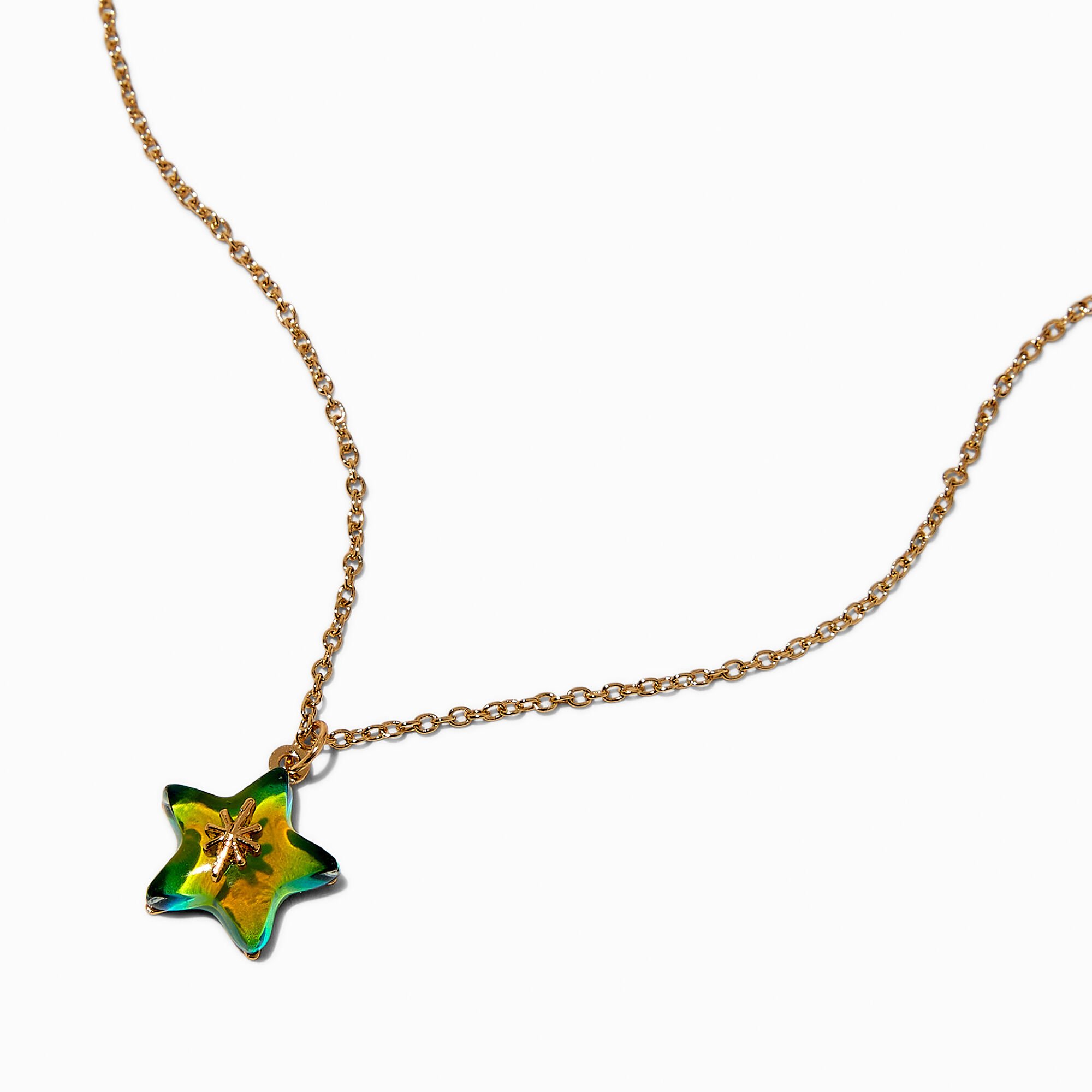 View Claires Mood Star Pendant Necklace Gold information