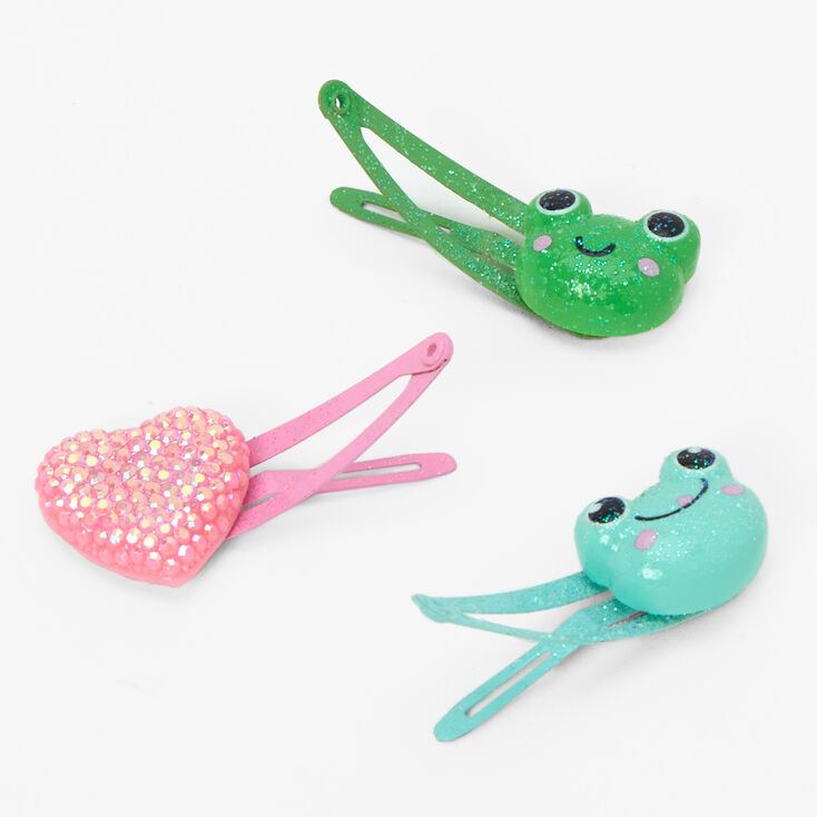 Claire&#39;s Club Glitter Frog Polyresin Snap Hair Clips &#40;6 pack&#41;,