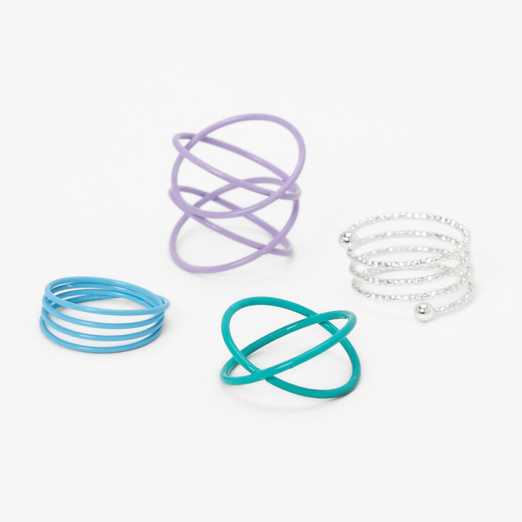 Mixed Spiral Rings - 4 Pack,