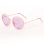 Pastel Round Outlined Lens Sunglasses - Purple,