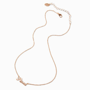 Gold-tone Script Zodiac Pendant Necklace - Pisces,