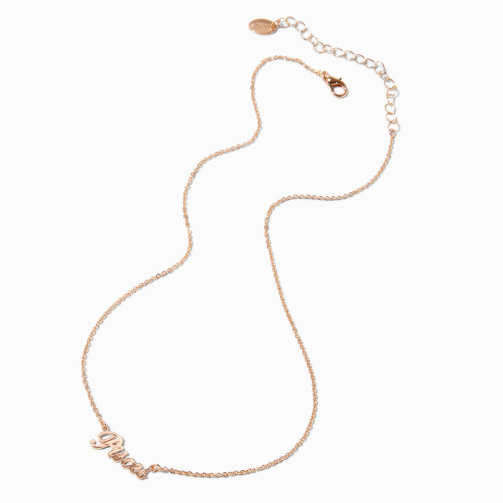 Gold-tone Script Zodiac Pendant Necklace - Pisces,