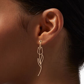 Gold-tone Tulip Drop Earrings,