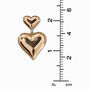 Gold-tone Bubble Heart 1&quot; Drop Earrings,