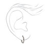 C LUXE by Claire&#39;s Silver-tone Titanium 10mm Tube Hoop Earrings,