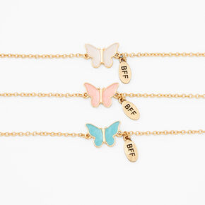 Gold-tone Butterfly Chain Bracelets - 3 Pack,