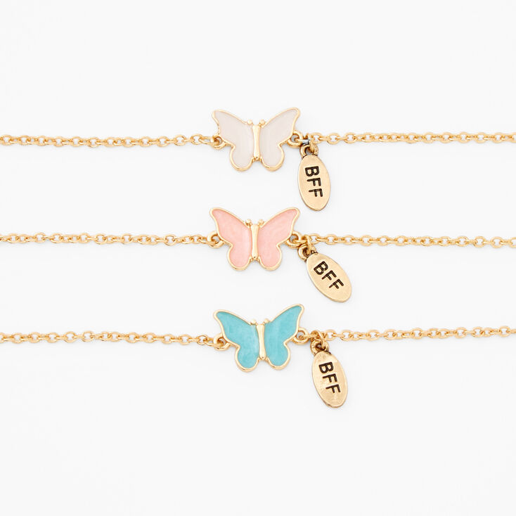 Best Friends Gold-tone Butterfly Chain Bracelets - 3 Pack,