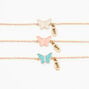 Gold Butterfly Chain Bracelets - 3 Pack,