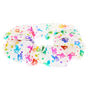 Medium Rainbow Unicorn Stars Hair Scrunchie - White,