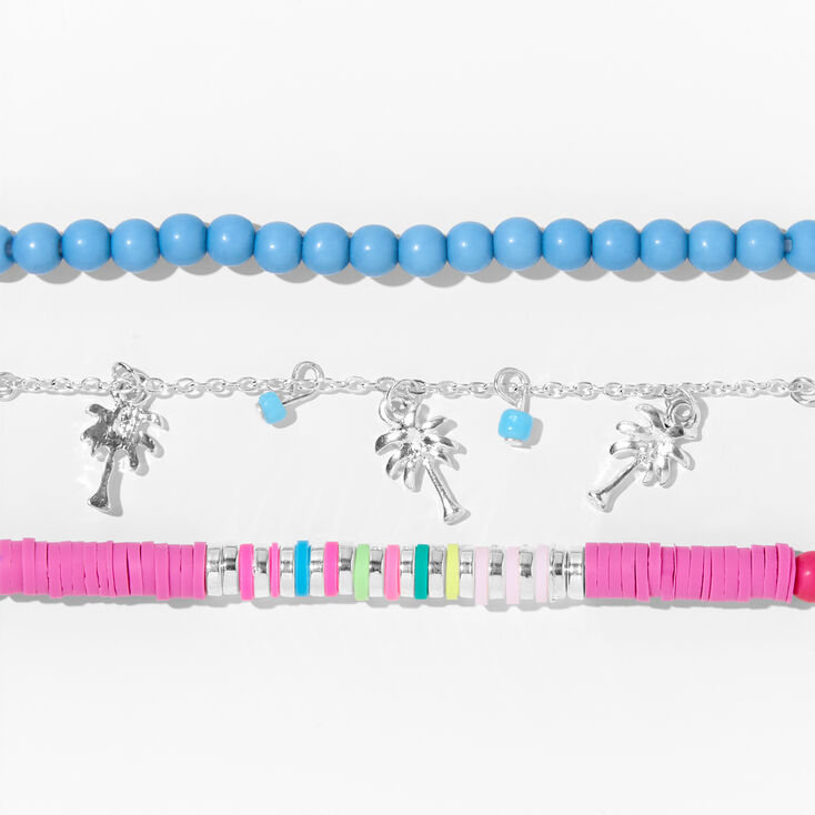 Silver Palm Tree Bracelet Set &#40;3 Pack&#41;,