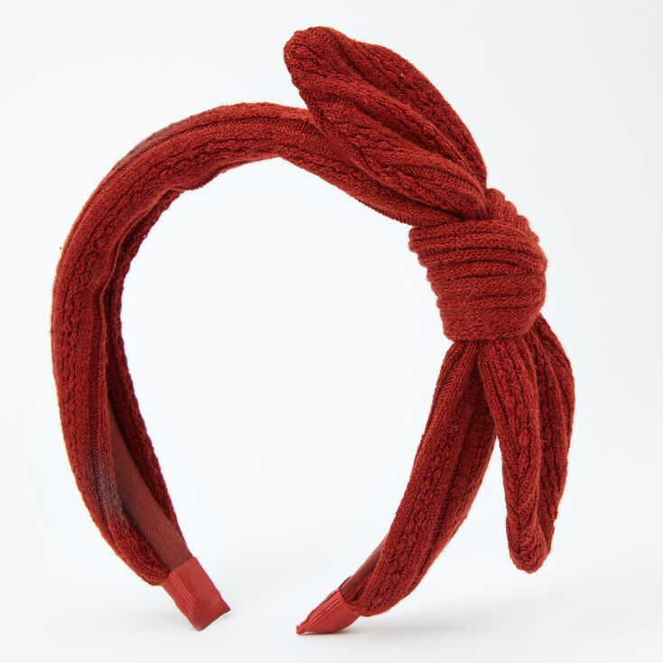 Claire's Serre-tête à nœud noué style pull - Rouille