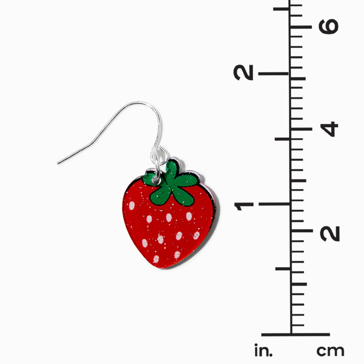 Acrylic Strawberry 0.5&quot; Drop Earrings,