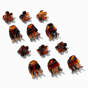 Tortoiseshell Daisy Mini Hair Claws - 12 Pack,