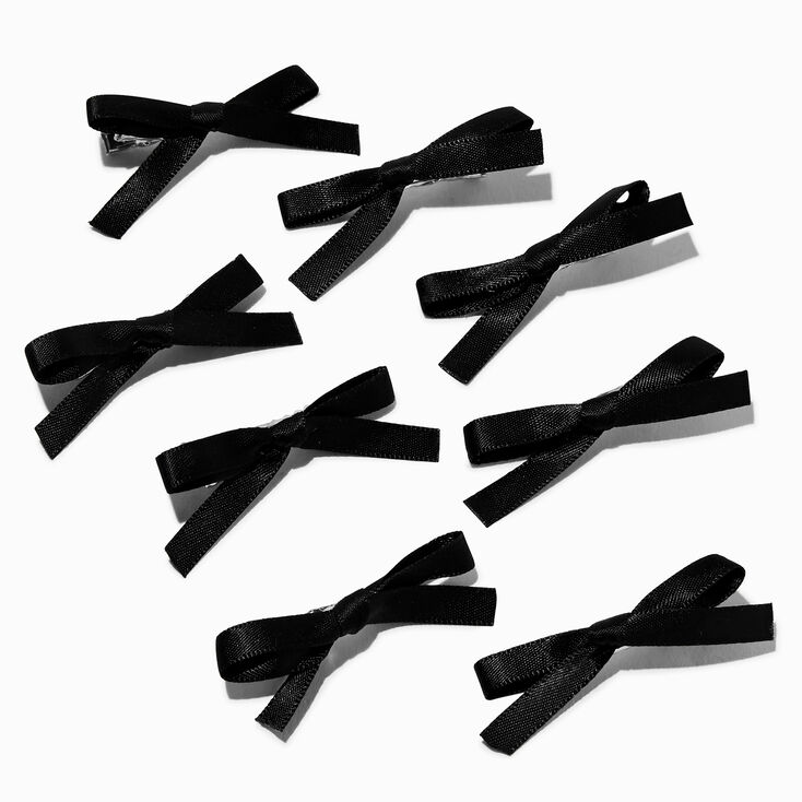 Black Mini Hair Bows - 8 Pack ,