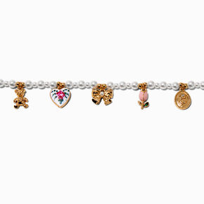 Gold-tone Pearl Uptown Charm Bracelet,