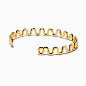 JAM + RICO x Claire&#39;s 18k Yellow Gold Plated Squiggle Cuff Bracelet,
