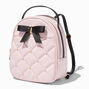 Pink Quilted Coquette Bow Small Backpack,