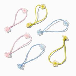 Claire&#39;s Club Matte Floral Charm Hair Ties - 6 Pack,