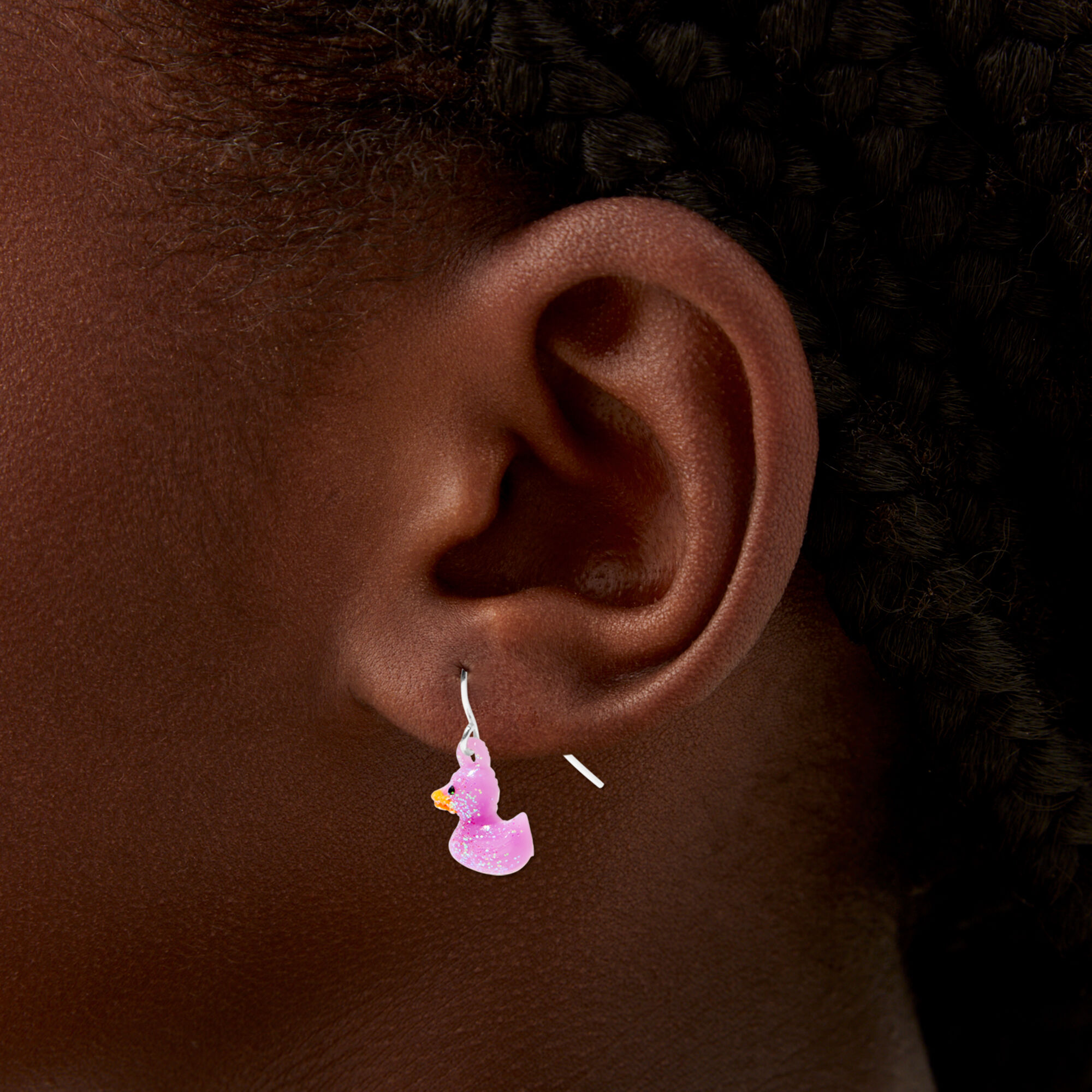Glitter Rubber Duck 0.5" Drop Earrings - 6 Pack,
