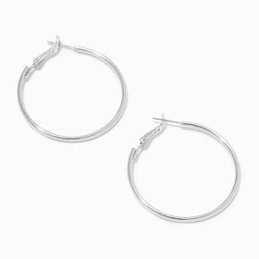 Claire&#39;s Recycled Jewelry Silver-tone 40MM Hoop Earrings,