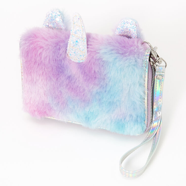 Furry Pastel Unicorn Wristlet,