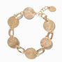 Gold-tone Textured Disc Chain Bracelet,