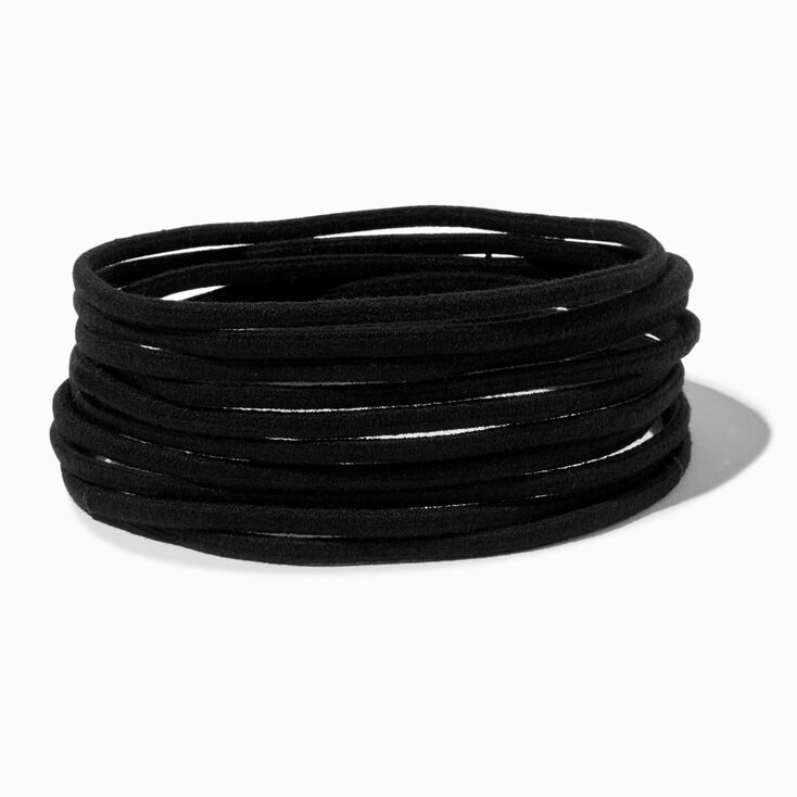 Bandeaux &eacute;lastiques pelucheux noirs - Lot de 8,