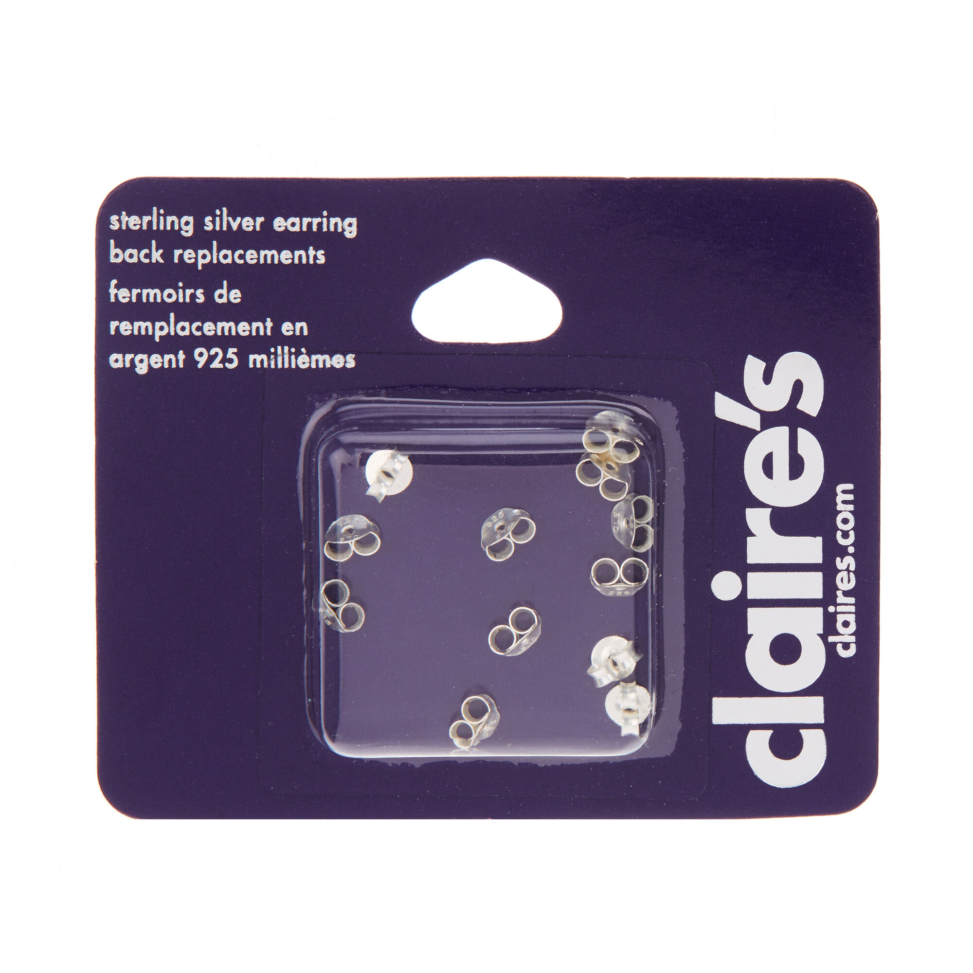 View Claires Replacement Earring Backs 12 Pack Silver information