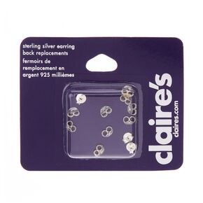Sterling Silver Replacement Earring Backs - 12 Pack,