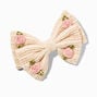 Barrette &agrave; n&oelig;ud &agrave; crochet rosette couleur ivoire,
