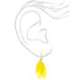 Gold 3.5&quot; Feather Drop Earrings - Yellow,