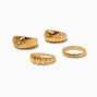 Gold-tone Textured Dome Rings - 4 Pack,