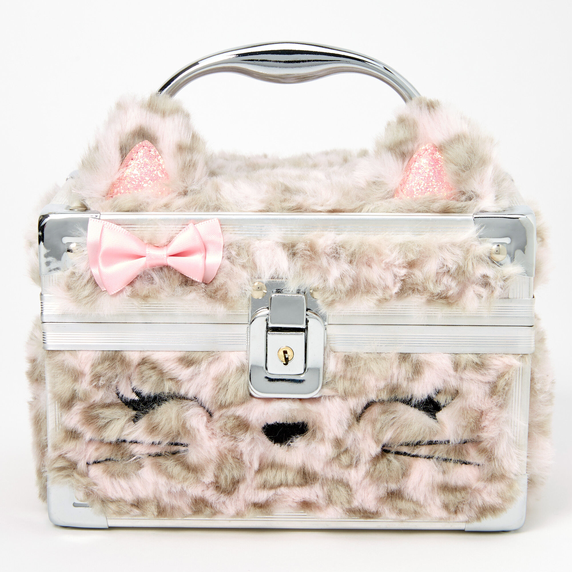 Claire's Club Furry Pink Cat Lock Box,