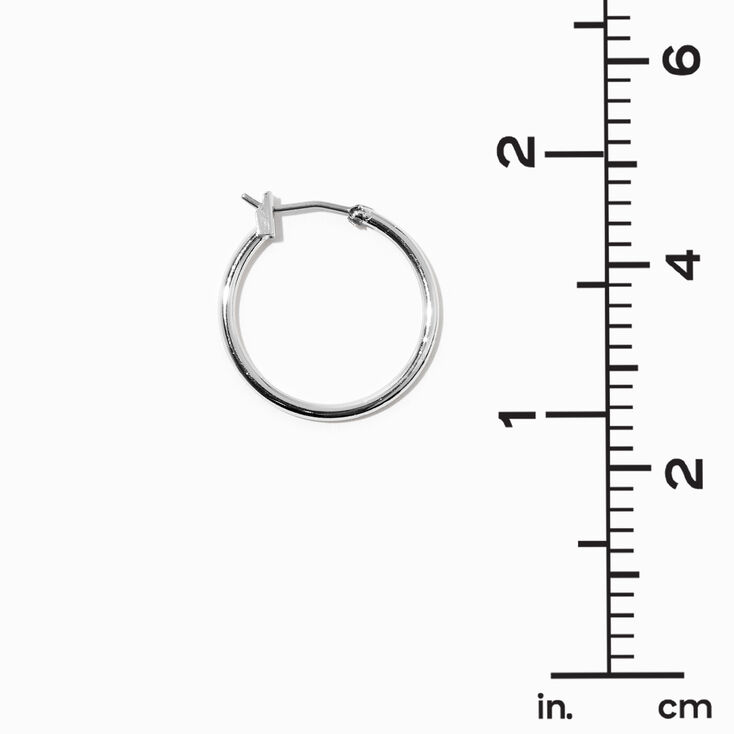 Silver-tone Graduated Hinge Hoop Earrings - 3 Pack,