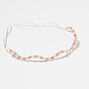 Rose Gold Rhinestone Pearl Wavy Headband,