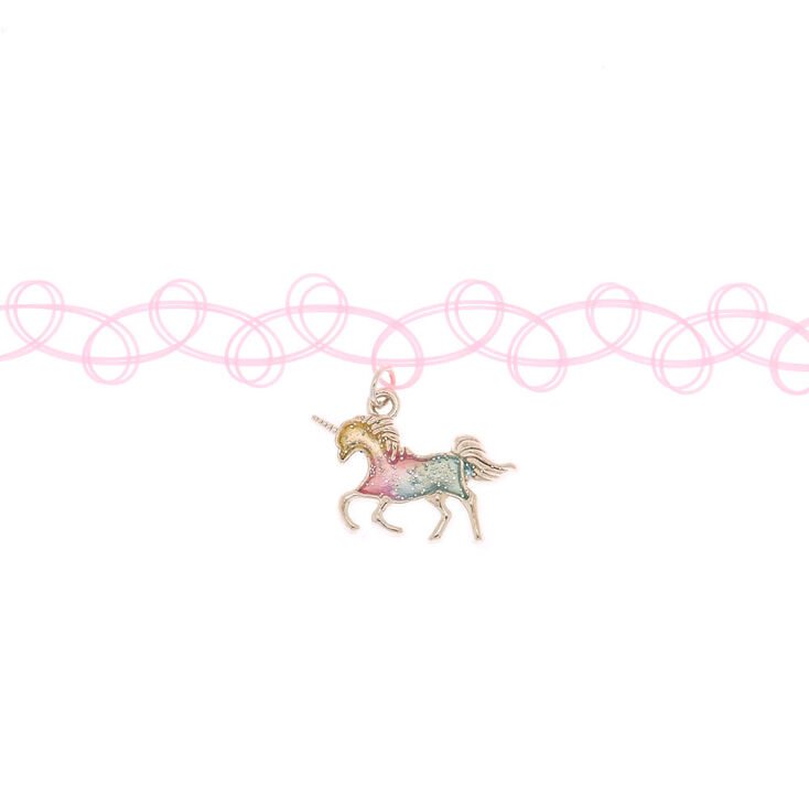 Pastel Unicorn Tattoo Choker Necklace,
