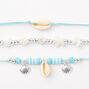 Silver &amp; Blue Seashells Choker Necklaces - 3 Pack,