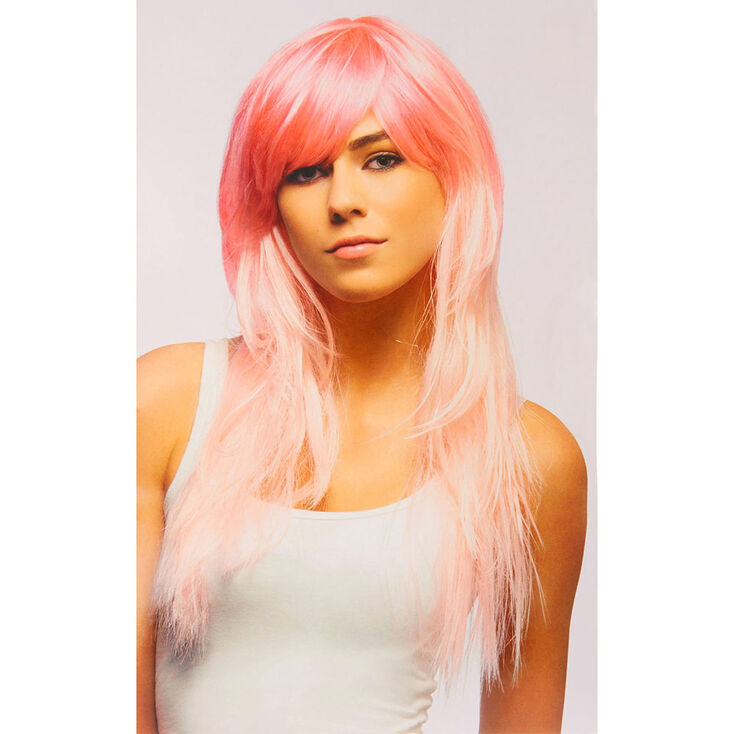 Claire's Perruque en cheveux synthétiques style dégradé rose