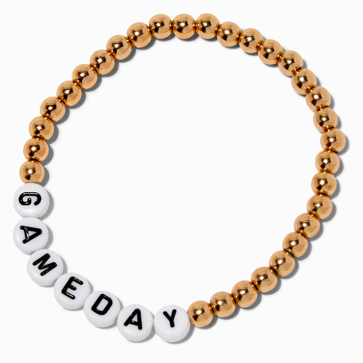 Gold-tone &#39;&#39;Gameday&#39;&#39; Beaded Stretch Bracelet,