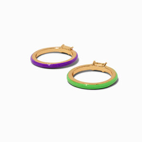 Purple &amp; Green Enamel Ring Stack - 2 Pack,