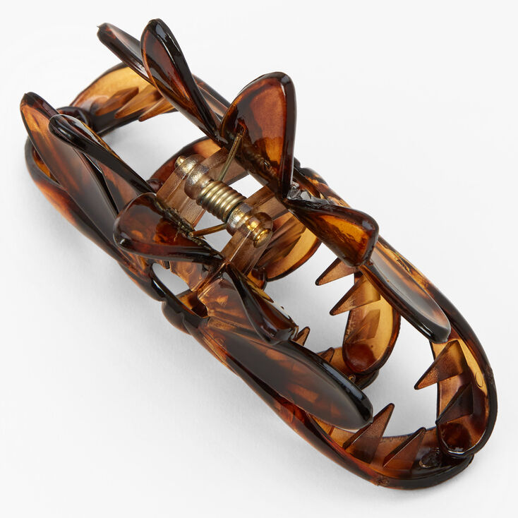 Medium Flower Tortoiseshell Hair Claw - Brown,